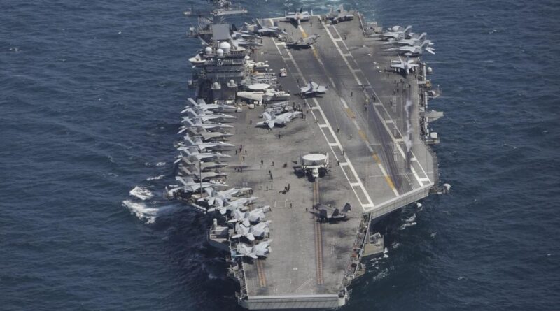 Misiles iraníes destrozan portaaviones estadounidense